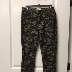 Camo ankle length stretch denim